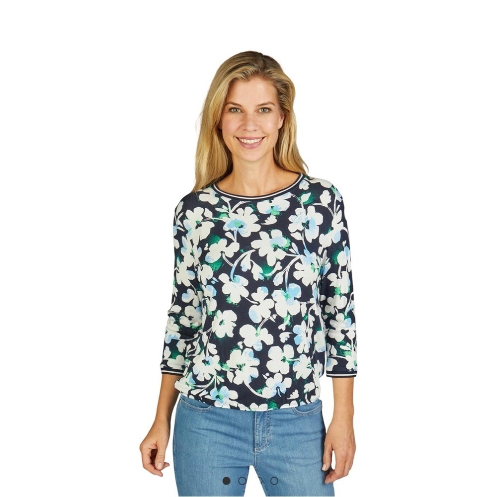 Rabe Round Neck Floral Print Top